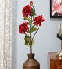 Dahlia Red Cloth & Metal Artificial Flowers