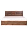 Daichi Queen Size Bed in Columbia Walnut Finish with Box Storage + Two Bedside Tables