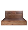 Daichi Queen Size Bed in Columbia Walnut Finish with Box Storage + Two Bedside Tables