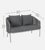 Daiden Steel & Braided Rope Sofa Set In Grey Finish With Pillow