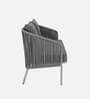 Daiden Steel & Braided Rope Sofa Set In Grey Finish With Pillow