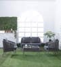 Daiden Steel & Braided Rope Sofa Set In Grey Finish With Pillow
