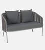 Daiden Steel & Braided Rope Sofa Set In Grey Finish With Pillow