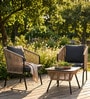 Daiden Wicker Outdoor Table & Chair Set In Black Finish