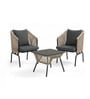 Daiden Wicker Outdoor Table & Chair Set In Black Finish