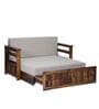 Daimond Sheesham Wood Pull Out 3 Seater Sofa Cum Bed In Provincial Teak Finish with Storage
