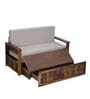 Daimond Sheesham Wood Pull Out 3 Seater Sofa Cum Bed In Provincial Teak Finish with Storage