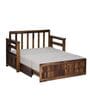 Daimond Sheesham Wood Pull Out 3 Seater Sofa Cum Bed In Provincial Teak Finish with Storage