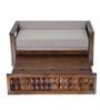 Daimond Sheesham Wood Pull Out 3 Seater Sofa Cum Bed In Provincial Teak Finish with Storage