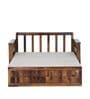 Daimond Sheesham Wood Pull Out 3 Seater Sofa Cum Bed In Provincial Teak Finish with Storage