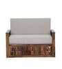 Daimond Sheesham Wood Pull Out 3 Seater Sofa Cum Bed In Provincial Teak Finish with Storage