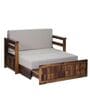 Daimond Sheesham Wood Pull Out 3 Seater Sofa Cum Bed In Provincial Teak Finish with Storage