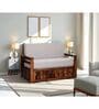 Daimond Sheesham Wood Pull Out 3 Seater Sofa Cum Bed In Provincial Teak Finish with Storage