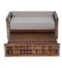 Daimond Sheesham Wood Pull Out 3 Seater Sofa Cum Bed In Provincial Teak Finish with Storage