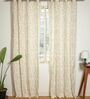 Daisies Yellow & Grey Cotton 230 GSM  Floral 7 Feet Room Darkening Eyelet Door Curtains (2 Pc)