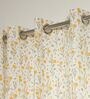 Daisies Yellow & Grey Cotton 230 GSM  Floral 9 Feet Room Darkening Eyelet Long Door Curtains (2 Pc)