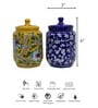 Daisy Multicolor Blue Pottery (Set Of 2) Storage Jar