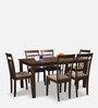 Daisy Solid Wood 6 Seater Dining Set in Wenge Finish