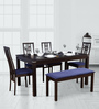 Daiton Solid Wood 6 Seater Dining Set in Expresso Finish