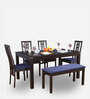 Daiton Solid Wood 6 Seater Dining Set in Expresso Finish