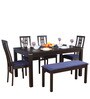 Daiton Solid Wood 6 Seater Dining Set in Expresso Finish