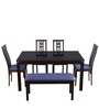 Daiton Solid Wood 6 Seater Dining Set in Expresso Finish