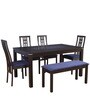 Daiton Solid Wood 6 Seater Dining Set in Expresso Finish
