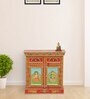 Alankaar Solid Wood Hand-Painted Compact Sideboard In Multicolour