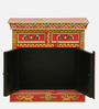 Alankaar Solid Wood Hand-Painted Compact Sideboard In Multicolour