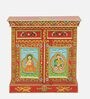 Alankaar Solid Wood Hand-Painted Compact Sideboard In Multicolour
