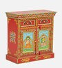 Alankaar Solid Wood Hand-Painted Compact Sideboard In Multicolour