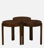 Dakovo Mango Wood Round Nest Of Tables In Tubbaq Finish ( Set of 3 )