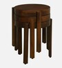 Dakovo Mango Wood Round Nest Of Tables In Tubbaq Finish ( Set of 3 )