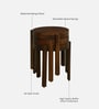 Dakovo Mango Wood Round Nest Of Tables In Tubbaq Finish ( Set of 3 )