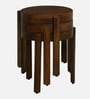 Dakovo Mango Wood Round Nest Of Tables In Tubbaq Finish ( Set of 3 )