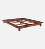 Dakovo Sheesham Wood Queen Size Platform Bed In Honey Oak Finish