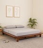 Dakovo Sheesham Wood Queen Size Platform Bed In Honey Oak Finish