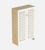 Dale 2 Door Shoe Cabinet In European Oak & White Color