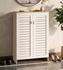 Dale 2 Door Shoe Cabinet In European Oak & White Color