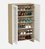 Dale 2 Door Shoe Cabinet In European Oak & White Color