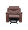 Dallas American Leatherette Manual 1 Seater Recliner With Rocker In Brown Color