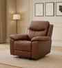 Dallas American Leatherette Manual 1 Seater Recliner With Rocker In Brown Color