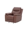 Dallas American Leatherette Manual 1 Seater Recliner With Rocker In Brown Color