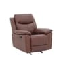 Dallas American Leatherette Manual 1 Seater Recliner With Rocker In Brown Color