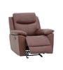 Dallas American Leatherette Manual 1 Seater Recliner With Rocker In Brown Color