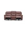 Dallas American Leatherette Manual 3 Seater Recliner With USB & Type-C Charging PortIn Brown Color