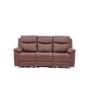 Dallas American Leatherette Manual 3 Seater Recliner With USB & Type-C Charging PortIn Brown Color