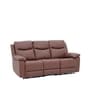 Dallas American Leatherette Manual 3 Seater Recliner With USB & Type-C Charging PortIn Brown Color