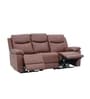 Dallas American Leatherette Manual 3 Seater Recliner With USB & Type-C Charging PortIn Brown Color