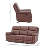 Dallas American Leatherette Manual 3 Seater Recliner With USB & Type-C Charging PortIn Brown Color